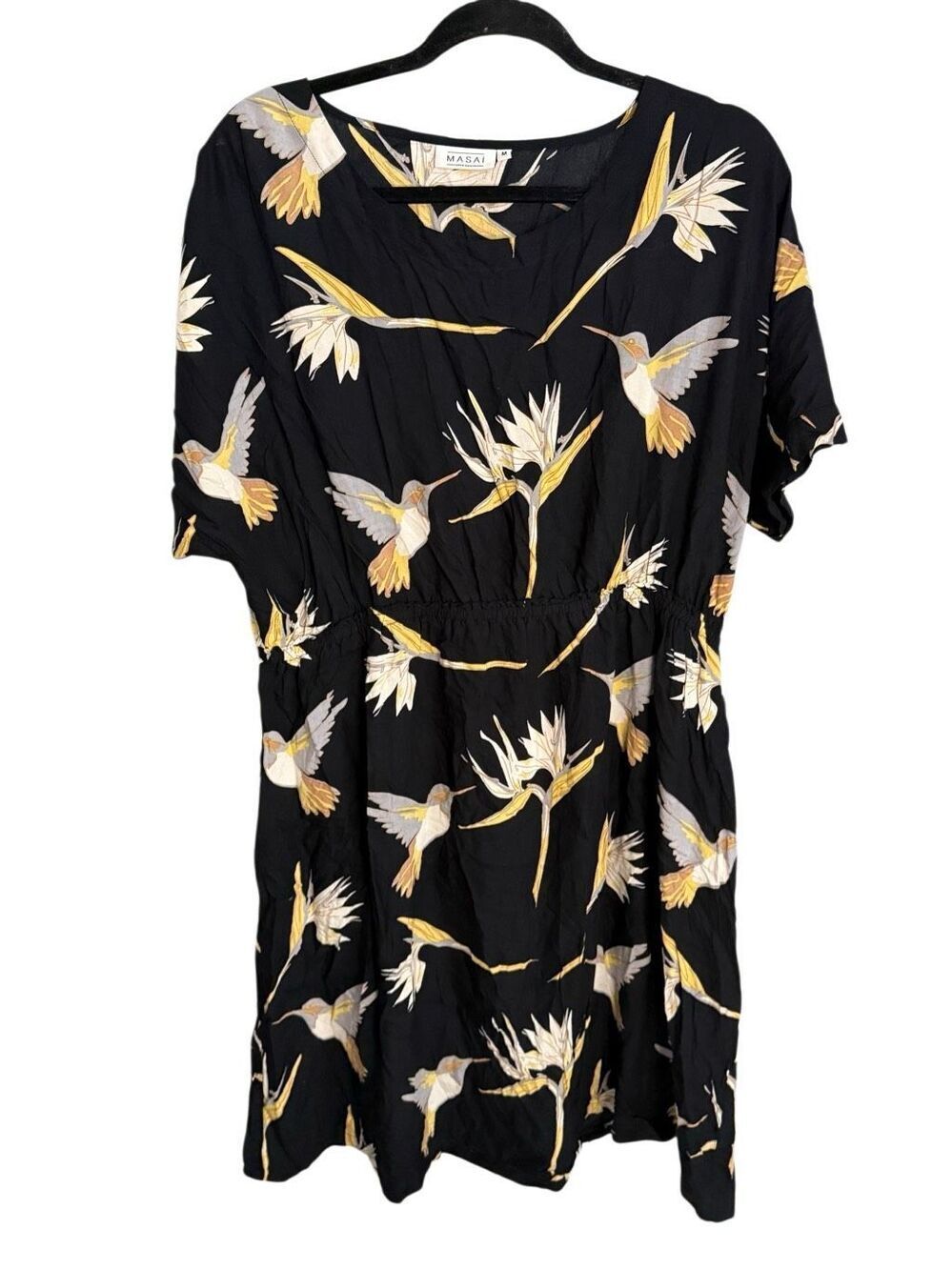 Masai Copenhagen Stork Print Black Dress Size Medium